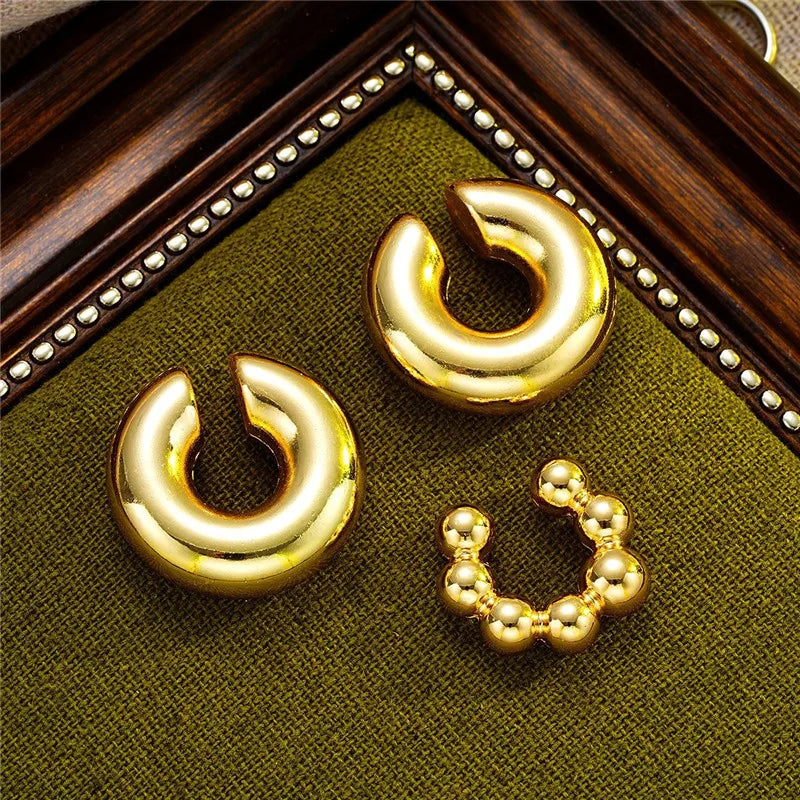 Gold Plated Round Earrings