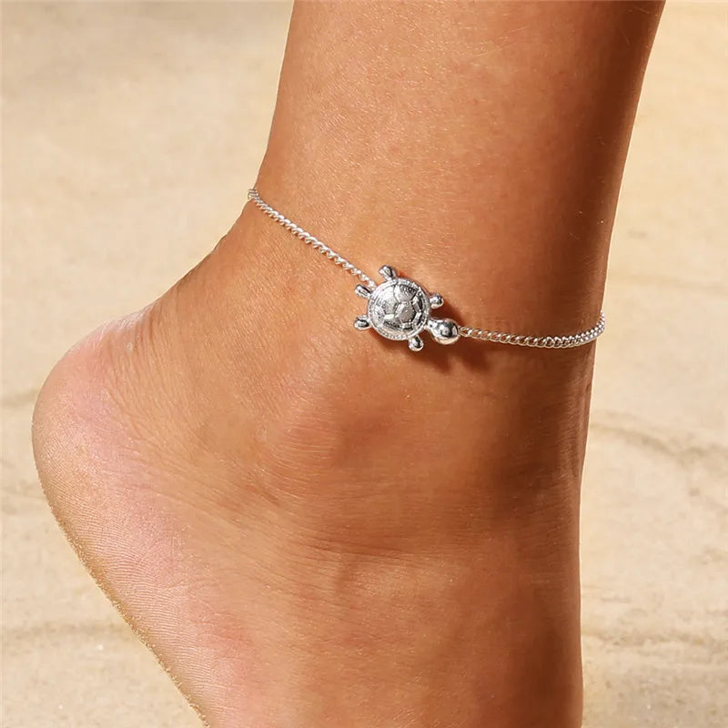 Shiny Sparkling Silver Color Anklet 2PCS