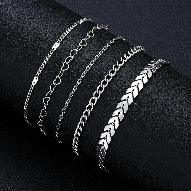 Chain Bracelet Set 5 pcs