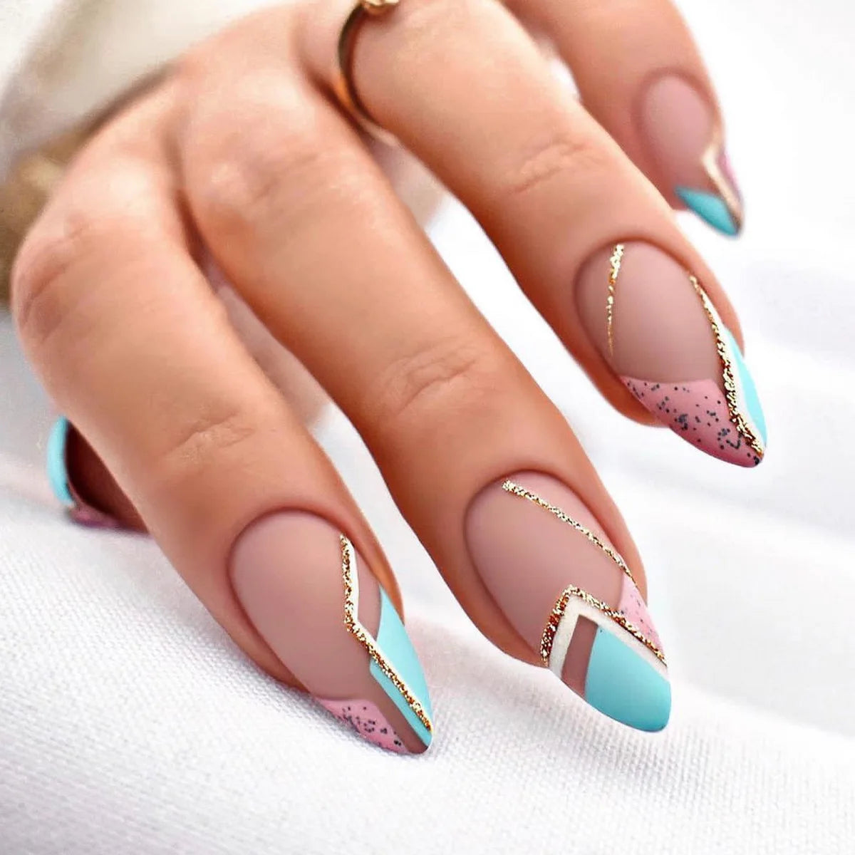 24pcs Almond False Nails