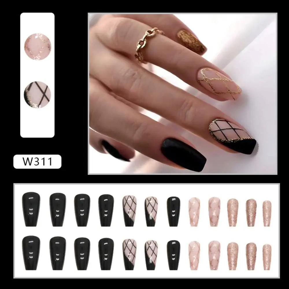 24pcs New Emboss Fake Nails