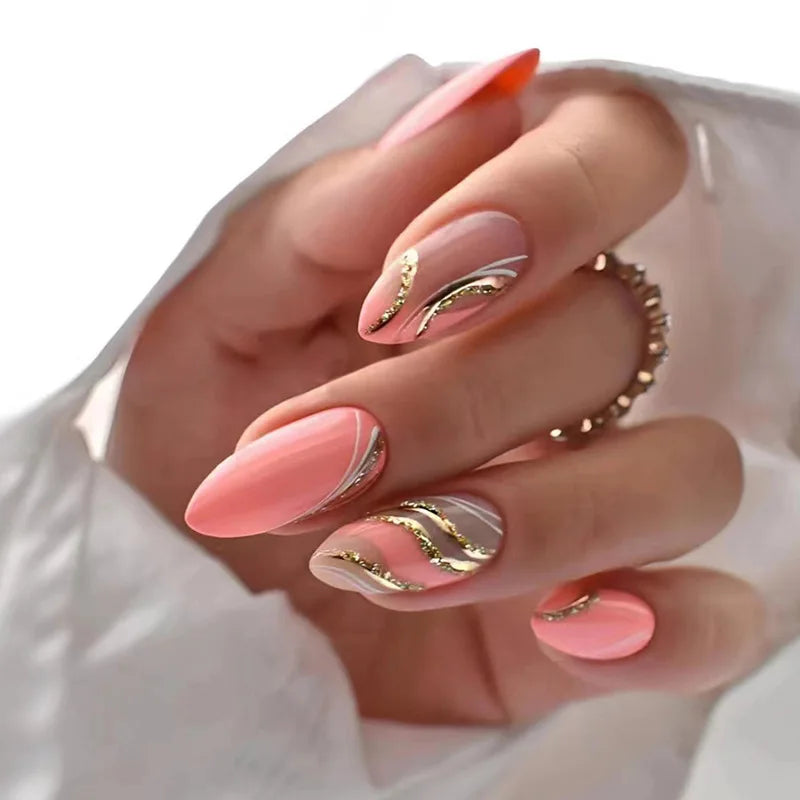 24pcs Almond False Nails