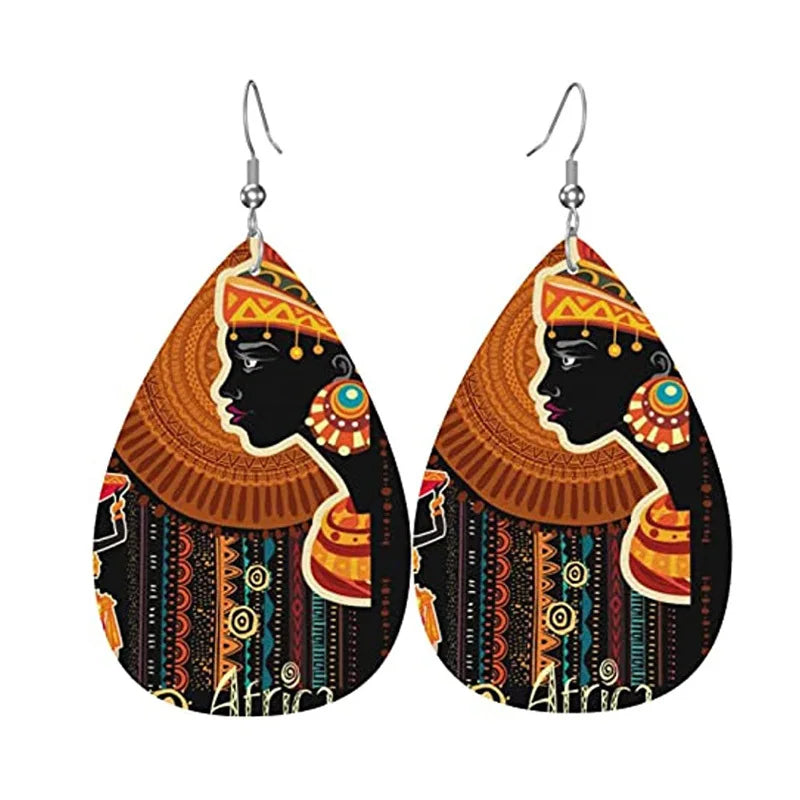 Tribal Teardrop Dangle Earrings