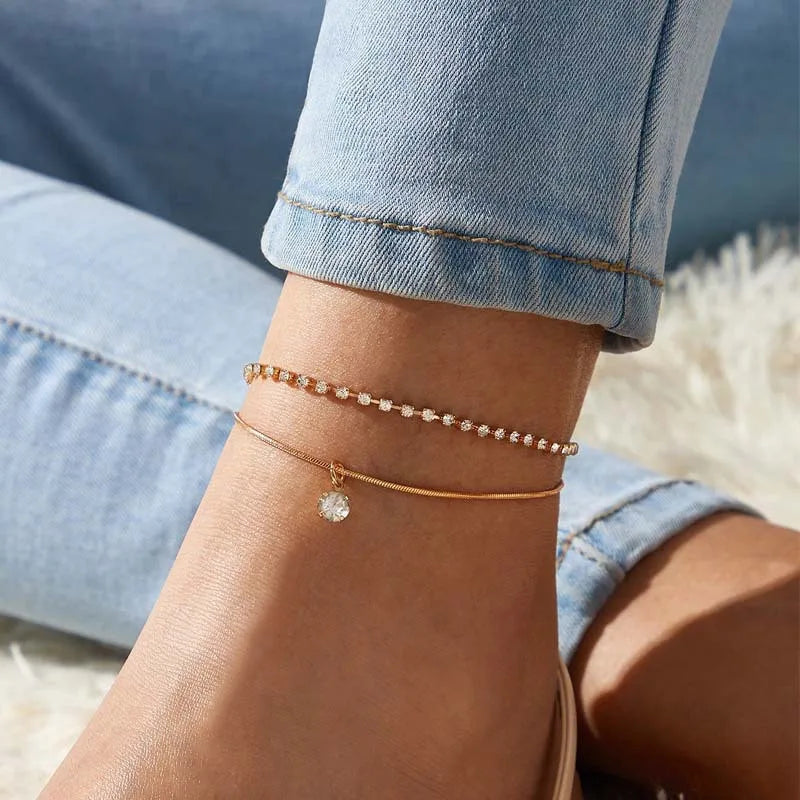 Gold Color Cuban Chain Anklet