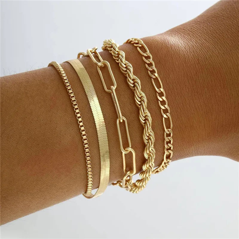 Chain Bracelet Set 5 pcs