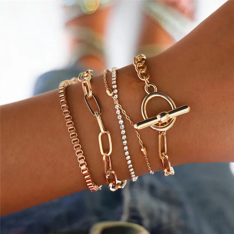 Chain Bracelet Set 5 pcs