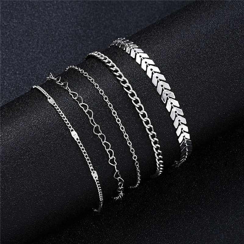 Chain Bracelet Set 5 pcs