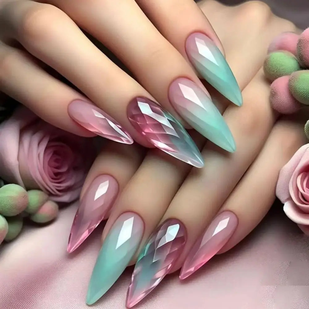 24pcs Long Arrow Fake Nails