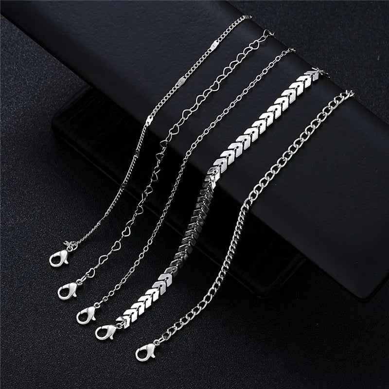 Chain Bracelet Set 5 pcs