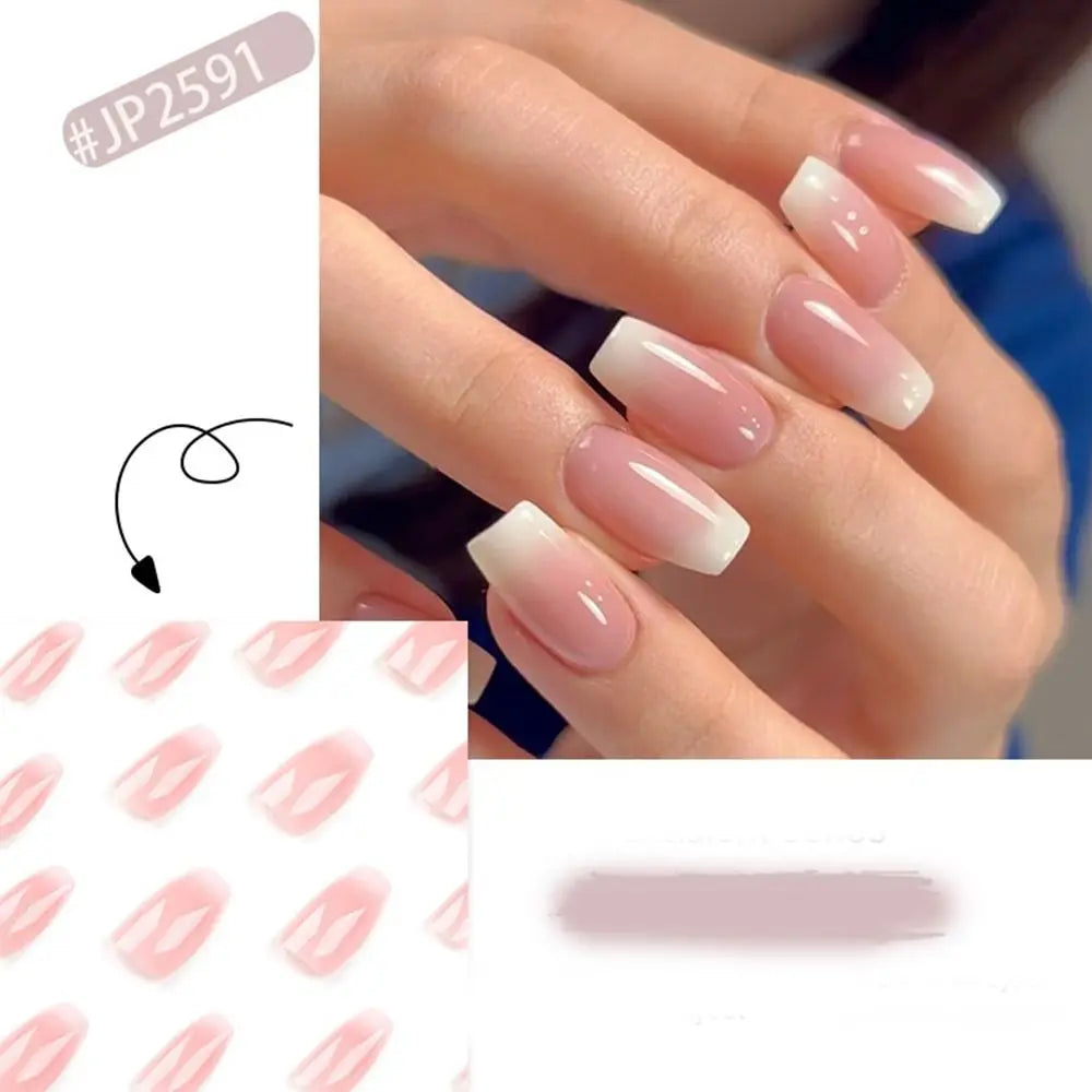 24pcs Gradient Fake Nails