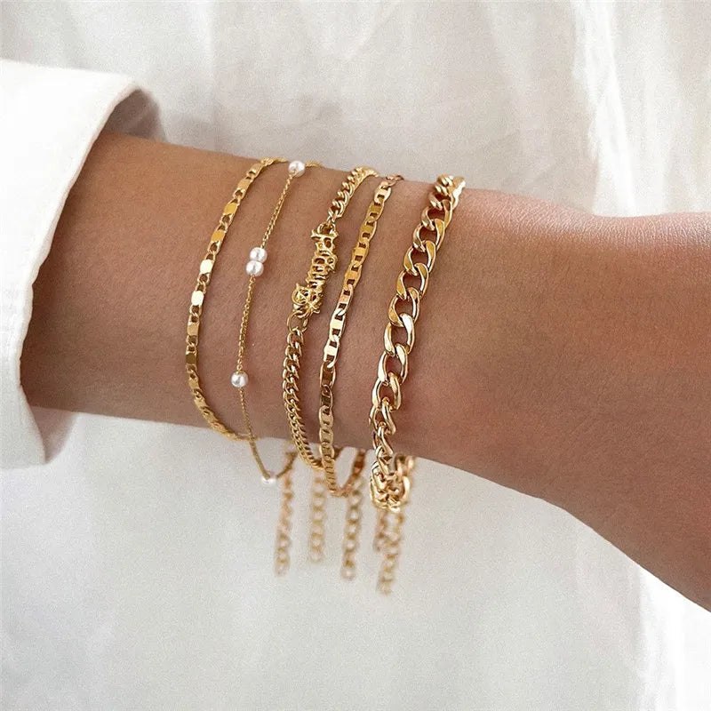 Chain Bracelet Set 5 pcs