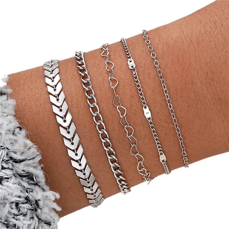 Chain Bracelet Set 5 pcs