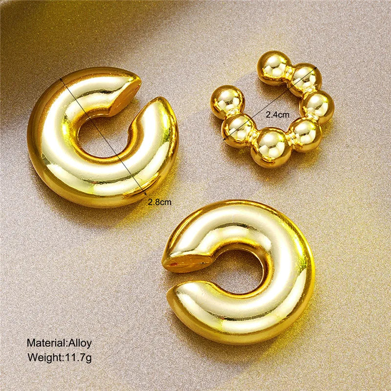 Gold Plated Round Earrings