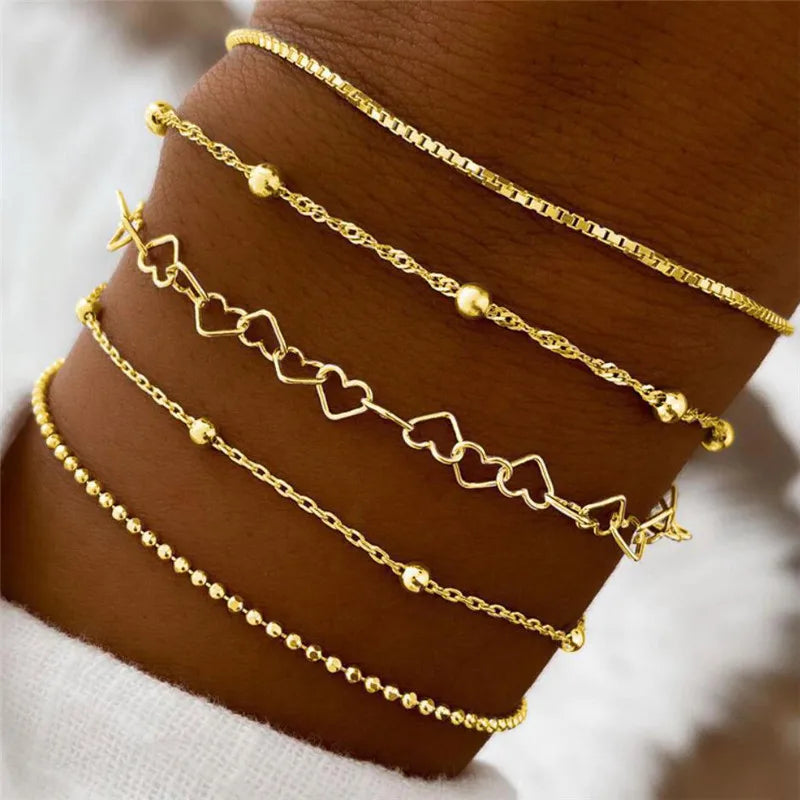 Chain Bracelet Set 5 pcs