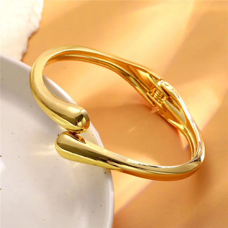 Wide Metal Bangle Ring