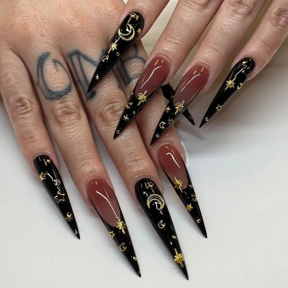 24pcs Long Arrow Fake Nails