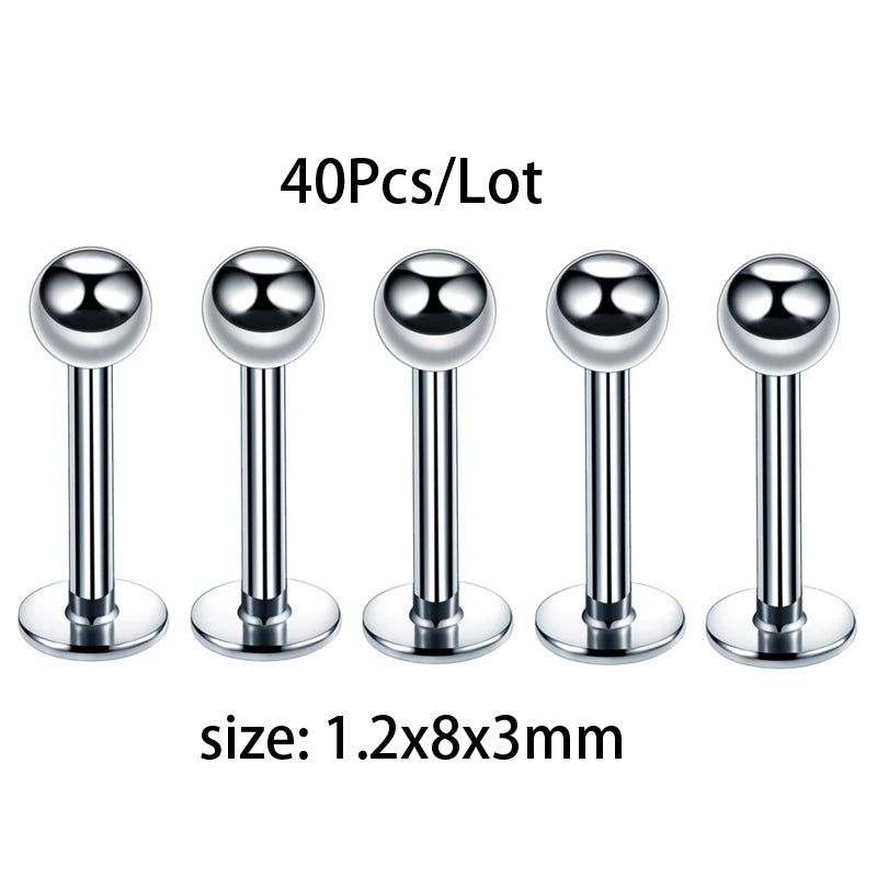 Julia 10/40 Pcs Stainless Steel Lip Rings Studs