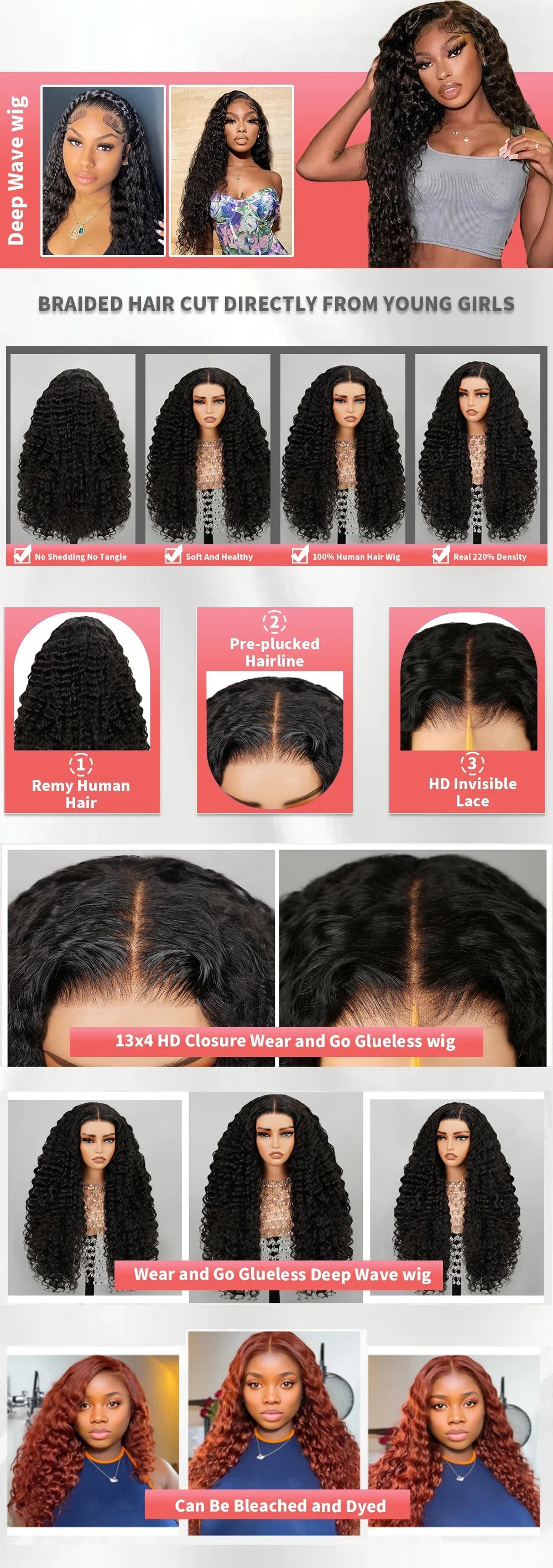 Deep Wave Lace Frontal Wigs