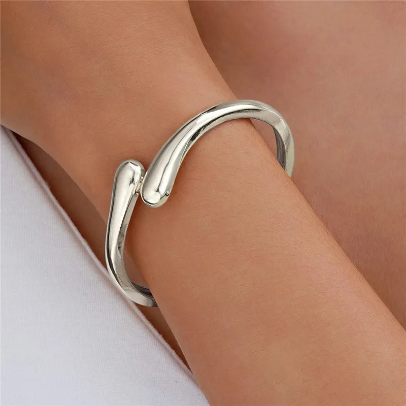 Wide Metal Bangle Ring