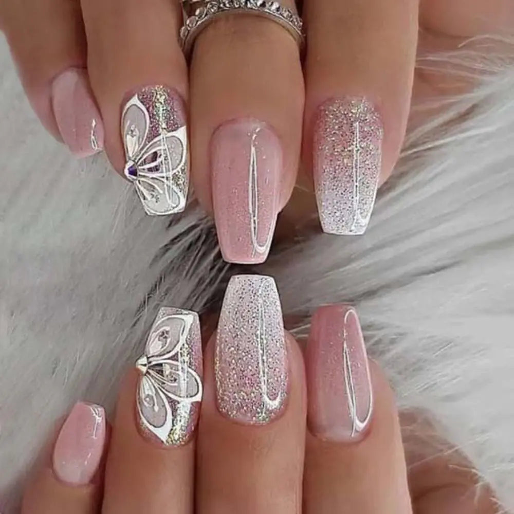 24pcs Gradient Fake Nails