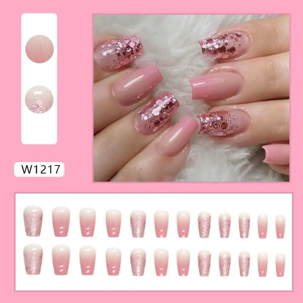 24pcs Gradient Fake Nails