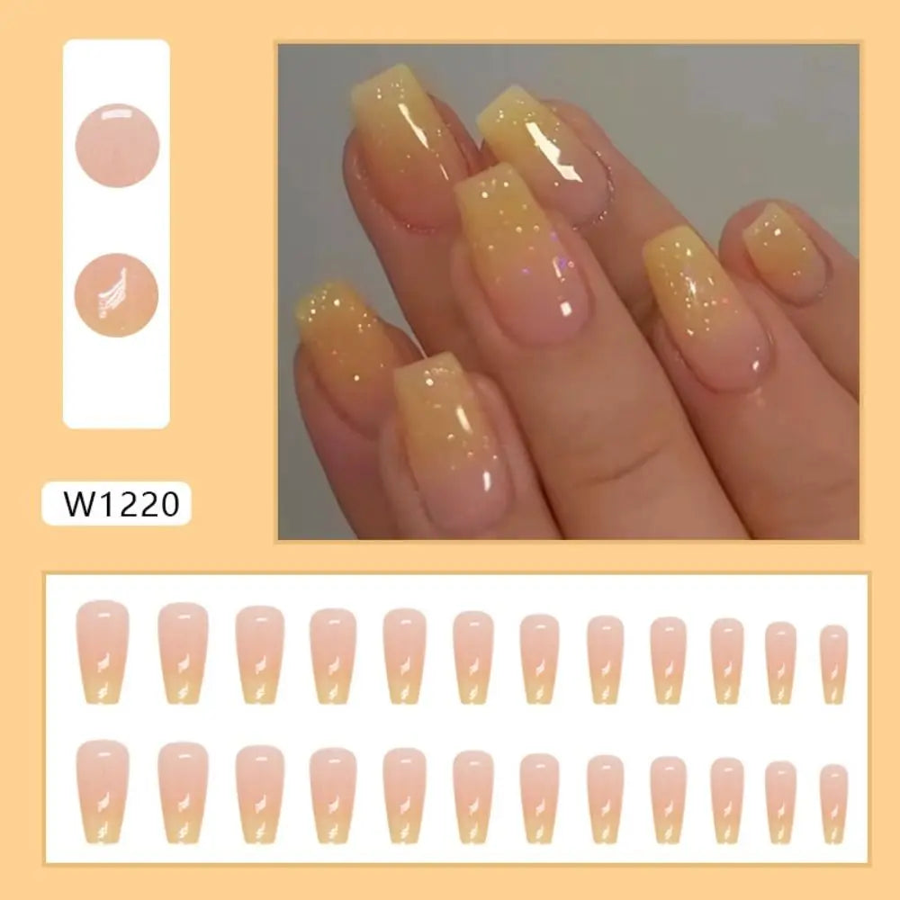 24pcs Gradient Fake Nails