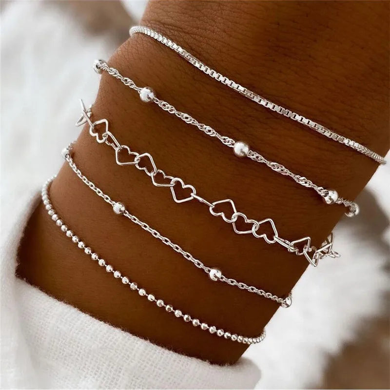 Chain Bracelet Set 5 pcs