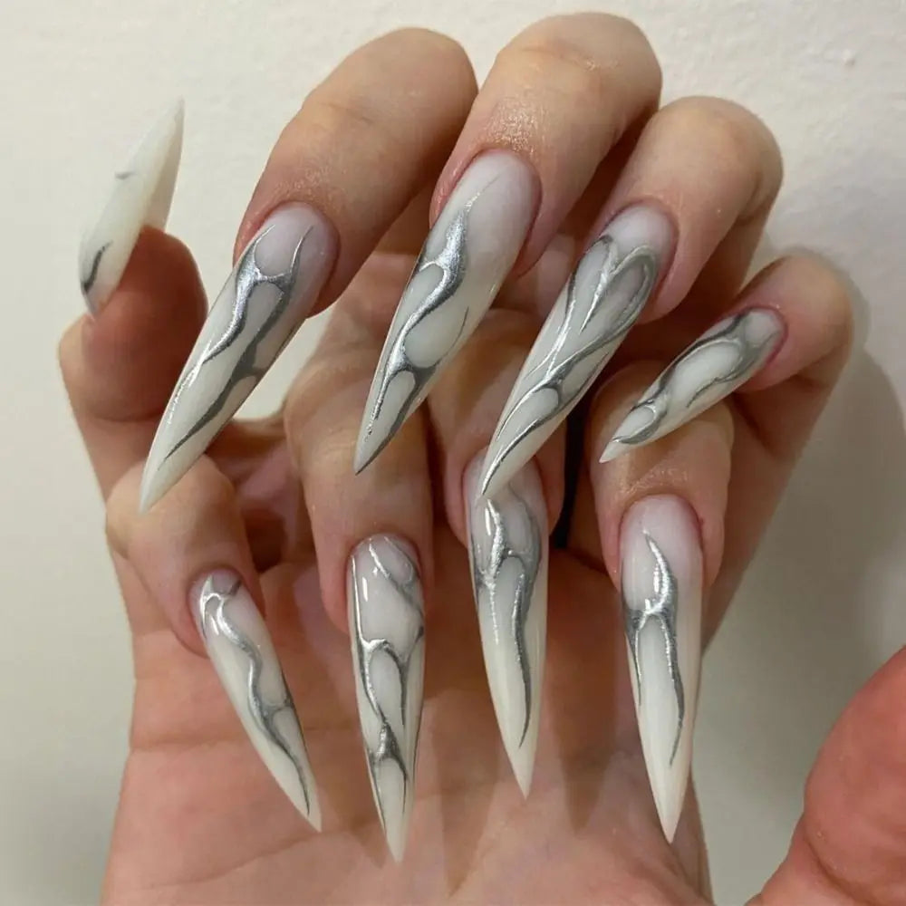 24pcs Long Arrow Fake Nails