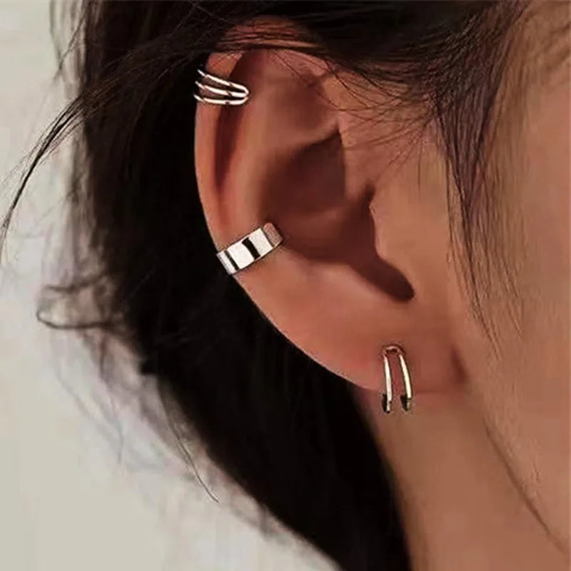 Silver Color Ear Cuffs