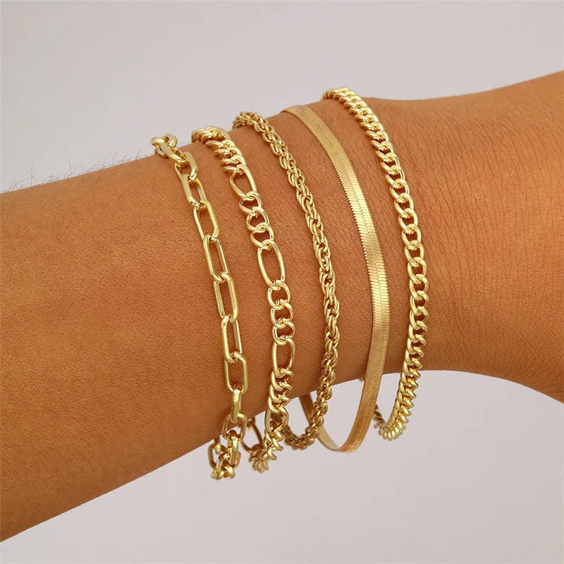 Chain Bracelet Set 5 pcs