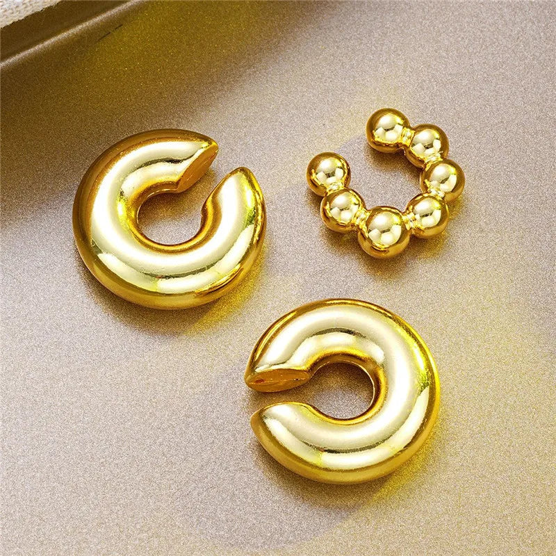 Gold Plated Round Earrings