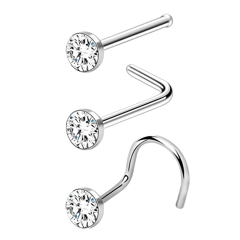 Queen 50 Pc Surgical Steel  Nostril Piercings