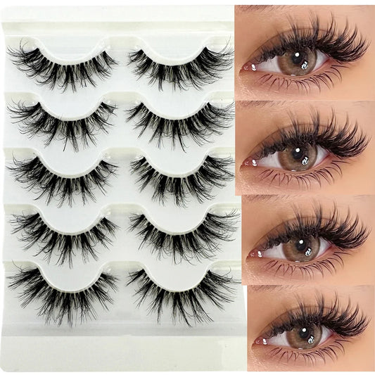 Transparent 5 pairs Mink Eyelashes C