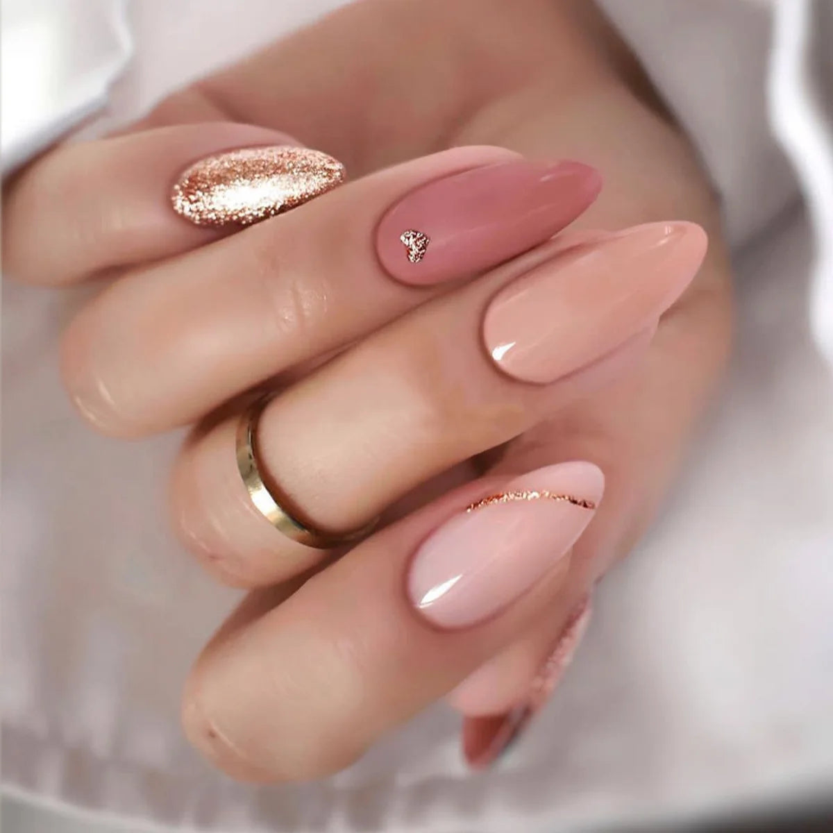 24pcs Almond False Nails