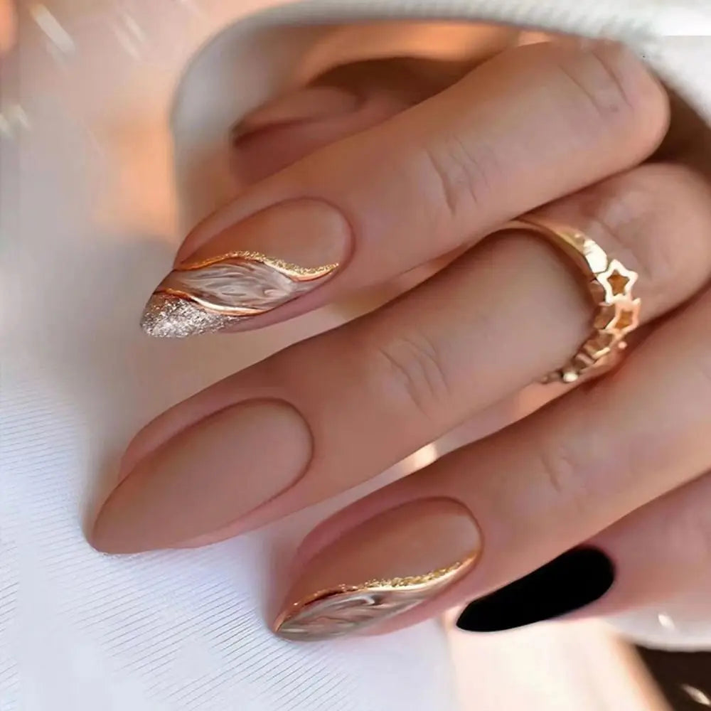 24pcs Almond False Nails