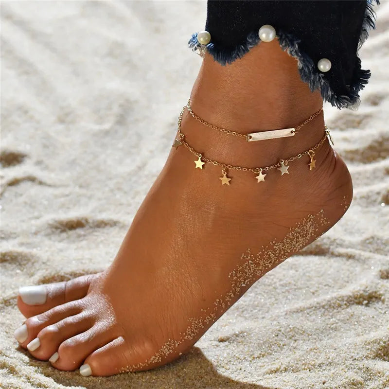 Gold Color Cuban Chain Anklet