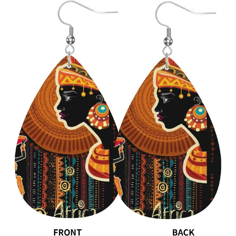 Tribal Teardrop Dangle Earrings