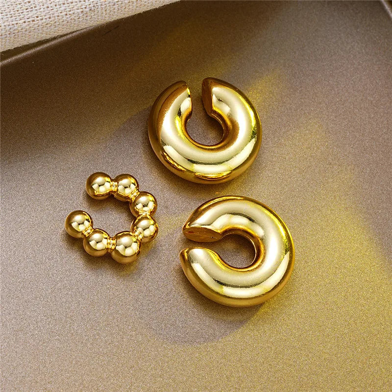 Gold Plated Round Earrings