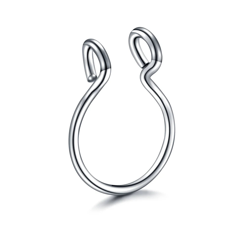 LARA 5pcs Stainless Steel Magnet Nose Ring