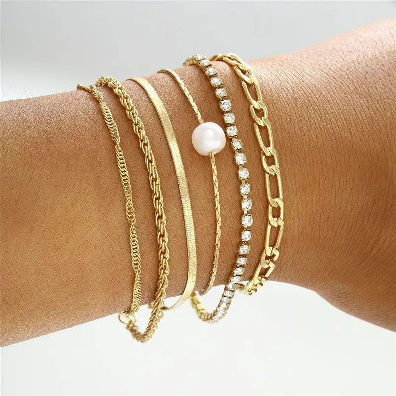 Chain Bracelet Set 5 pcs