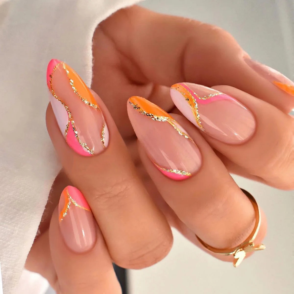 24pcs Almond False Nails