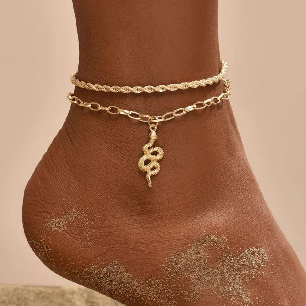 Gold Color Cuban Chain Anklet