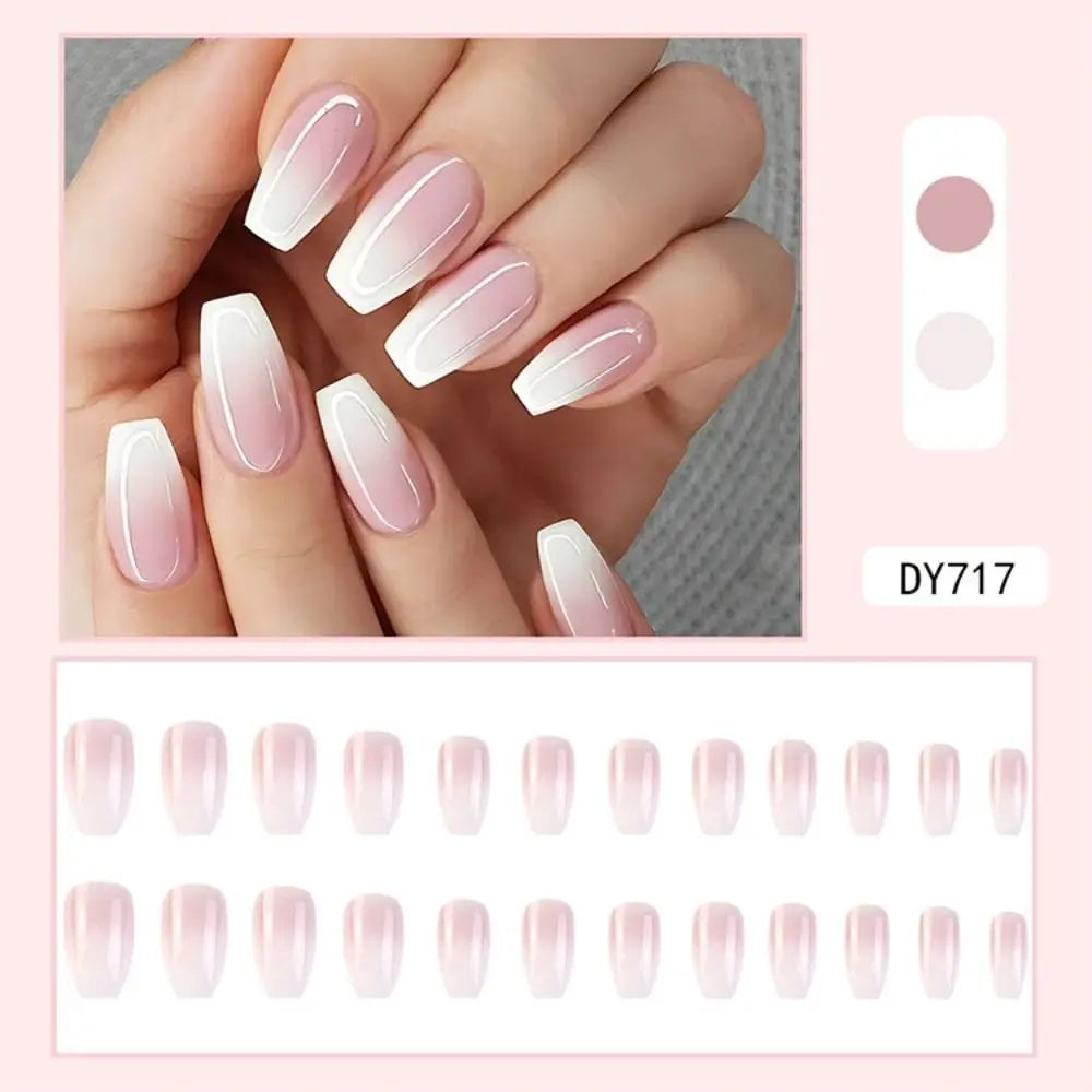 24pcs Gradient Fake Nails