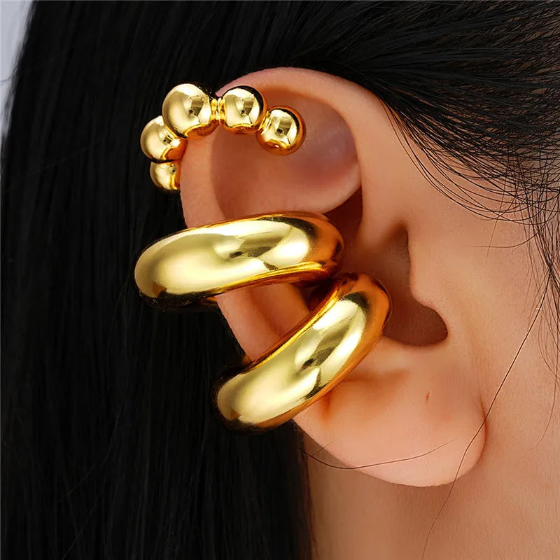 Gold Plated Round Earrings