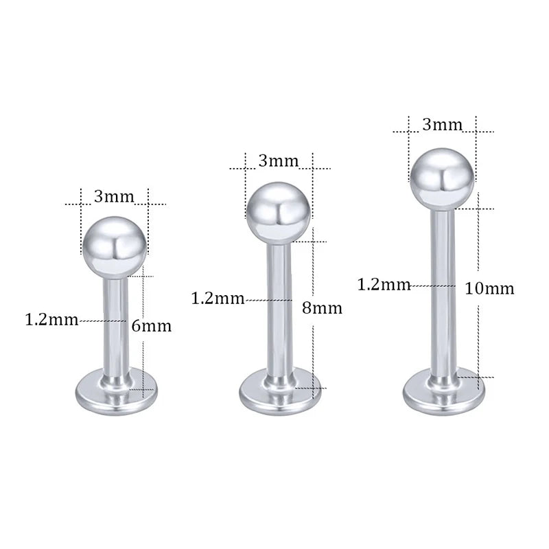 Julia 10/40 Pcs Stainless Steel Lip Rings Studs