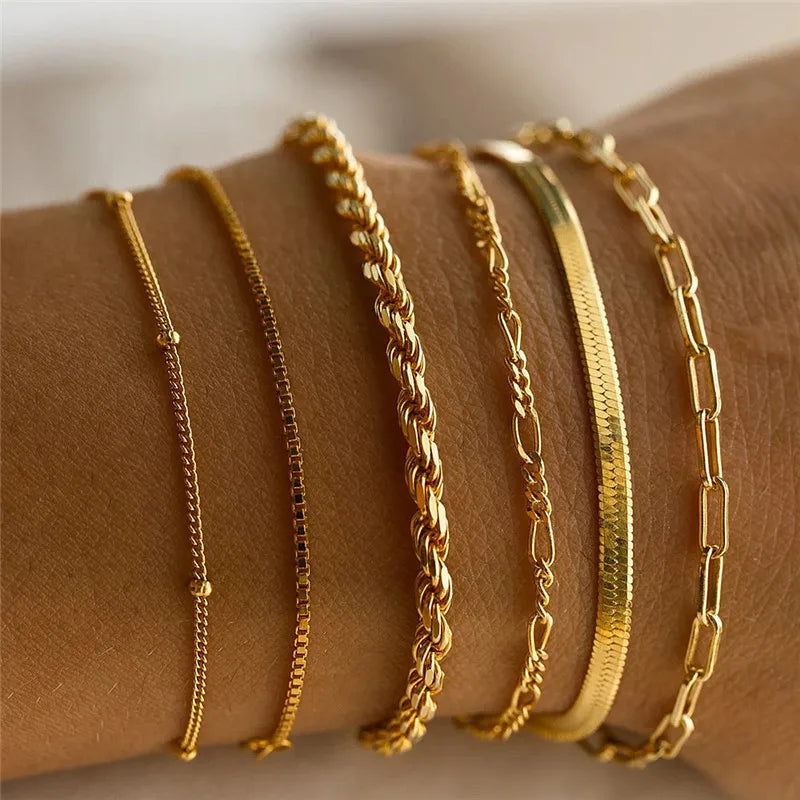 Chain Bracelet Set 5 pcs