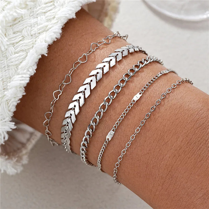 Chain Bracelet Set 5 pcs